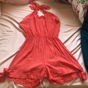 Orange halter romper